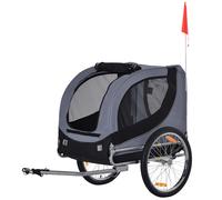 PawHut Carrellino Rimorchio per Cani, 130x73x90cm, Azzurro e nero