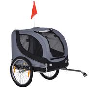 PawHut Carrello per Cani Rimorchio Bici in Acciaio e Tessuto Oxford