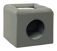 PawHut Casetta per Gatti a 2 Livelli con Cuscino in Peluche, in Legno, Poliestere e Plastica, 36.5x36.5x33 cm, Verde Aosom Italy