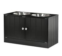 PawHut Ciotole Rialzate per Cani Grandi con Armadietto in Acciaio e MDF