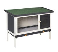 PawHut Conigliera da Esterno con Vassoio Estraibile e Tetto Apribile in Bitume