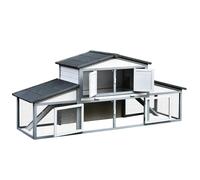 PawHut Conigliera da Esterno in Legno e Metallo, Gabbia per 2-3 Conigli