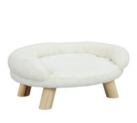 PawHut Cuccia divanetto sfoderabile per cani e gatti con schienale, 47x40x20 cm, crema Aosom Italy