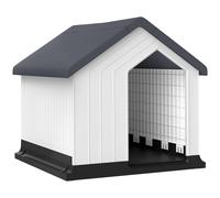 PawHut Cuccia per Cani Piccoli e Mini Impermeabile in Plastica 62x61x60cm Grigio