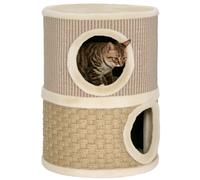 PawHut Cuccia per Gatti Tiragraffi a Torre 2 Nicchie Corda in Sisal Alga Marina