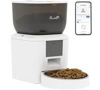 PawHut Distributore Automatico per Gatti a Doppia Alimentazione, 4L, Bianco
