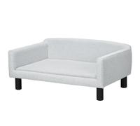 PawHut Divanetto per Cani con Cuscino, Braccioli e Schienale Grigio Chiaro