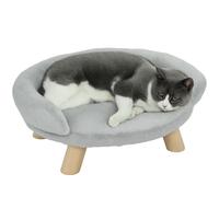 PawHut Divanetto per Cani e Gatti Sfoderabile in Peluche 47x40x20cm Grigio
