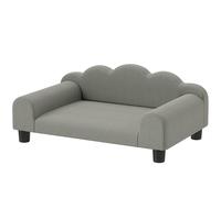 PawHut Divanetto per Cani Morbido con Braccioli di Supporto in Tessuto Grigio