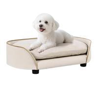 PawHut Divano Chien Velluto Beige Cuscino Rimovibile Copertura Lavabile 66x43...
