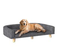 PawHut Divano per Cani di Taglia Grande con Cuscino Sfoderabile Grigio Scuro
