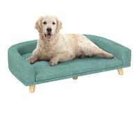 PawHut Divano per Cani di Taglia Grande con Gambe Rialzate e Cuscino Sfoderabile, 98x67x25 cm, Verde Chiaro Aosom