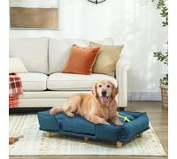 PawHut Divano per cani divano per cani con schienale, letto per cani con gambe in legno con divano per gatti in poliestere per cani di taglia grande