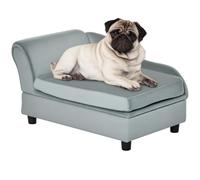 PawHut Divano per Cani e Gatti con Stile Moderno, Vano Portaoggetti, Cuscino Rimovibile, Grande Comfort, 76x45x43 cm