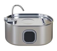 PawHut Fontana per Gatti da 7L con Luce LED e Spazzola 32x22.1x22.3 cm Argento