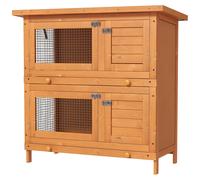 PawHut Gabbia per Conigli Conigliera da Esterno 2 piani in Legno di Abete 90 x 45 x 90cm Aosom