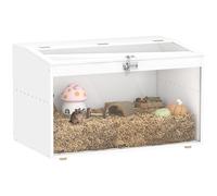 Pawhut Gabbia Pawhut per Piccoli Animali Box Modulare e Staccabile con 4 Porte 6 Vassoi Rimovibili 111X75X119 cm Nero