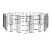 PawHut Recinto per Cani per Animali Gatti Cani Cuccioli Gabbia in Acciaio Diametro 158 x 61cm Nero Aosom