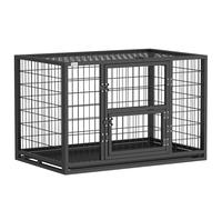 PawHut Gabbia per Cani Robusta con Vassoio, 94x60x64 cm, Nero