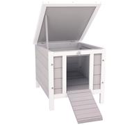 PawHut Gabbia per Conigli con Tetto in Asfalto e Rampa Antiscivolo Rosso