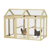 PawHut Gabbia per Galline in Legno con 2 Porte e Rete in Metallo 140x88.5x106cm