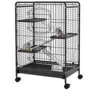 PawHut Gabbia per Piccoli Animali con Rampe Piattaforme e Ruote