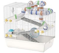 PawHut Gabbia per Roditori a 4 Livelli con Accessori 78x45x73 cm Bianco
