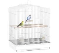 PawHut Gabbia Uccelli con Trespoli e Altalena Metallo e Plastica 46.5x35.5x92cm
