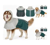 PawHut Impermeabile per Cani con Cappuccio e Strisce Riflettenti, Verde