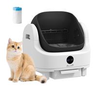 PawHut Lettiera Automatica Autopulente Aperta con Sensori di Sicurezza Bianco