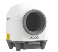 PawHut Lettiera Autopulente per Gatti 1-5 kg da 80L in PP Bianco e Grigio