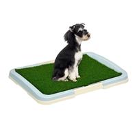 PawHut Lettiera per Cani 3 Strati con Prato, Griglia e Vassoio 46.5x34x5.5 cm