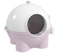 PawHut Lettiera per Gatti 4kg Max Chiusa con Paletta 53x51x48 cm Rosa