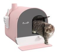 PawHut Lettiera per Gatti Chiusa con Vassoio Rimuovibile, Paletta e Filtro, 43x44x47cm, Rosa Aosom