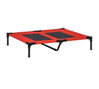 PawHut Lettino per Cani Grandi Rialzato con Tessuto a Rete 91.5x76.2x18cm Rosso