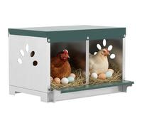 PawHut Nido per Galline Ovaiole in Acciaio a 2 Aree con Tetto, Argento
