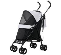 PawHut Passeggino Cani con 2 Finestrelle a Rete e Guinzagli