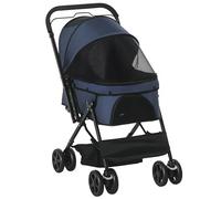 PawHut Passeggino per cani e gatti piccoli, blu 76,5x52x95 cm