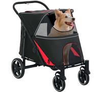 PawHut Passeggino per Cani Grande e Media Pieghevole Un Clic, Nero