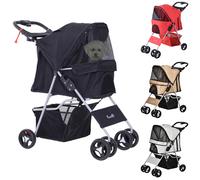 PawHut Passeggino per Cani Piccoli e Mini Pieghevole con Cestino e Rete