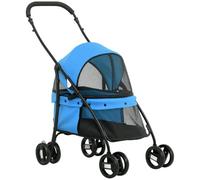 PawHut Passeggino per Cani Pieghevole con Tettuccio 82x47x97 cm, Blu