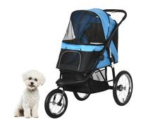 PawHut Passeggino pieghevole per cani per animali domestici, passeggino per cani di medie dimensioni con cestino capotasto regolabile finestra in rete e 3 ruote grandi, carico 20 kg, 111 x 58 x 107 cm