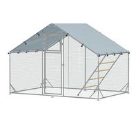 PawHut Pollaio da 12m² per 12-18 Galline, Tetto, Posatoio e Mangiatoia 3x4x1.9 m