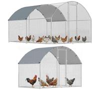 PawHut Pollaio per Galline da Esterno con Tetto Impermeabile e Serratura, in Acciaio Zincato, 2.8x1.7x1.9 m, Argento Aosom Italy