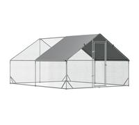 PawHut Pollaio da Giardino con Telaio Zincato, Copertura Impermeabile e Rete Esagonale, 3x4x2m, Argento Aosom Italy