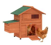 PawHut Pollaio in Legno con Nido per 2 Galline, Arancione