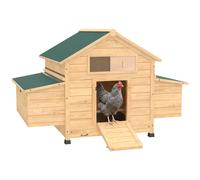 PawHut Pollaio in Legno con Vassoio Estraibile, 150x100x96.5 cm, Giallo