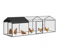 PawHut Pollaio per Galline da Esterno, 3x1x1m 3m² in Acciaio Zincato per Conigli