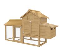 PawHut Pollaio per Galline Ovaiole da Esterno in Legno con Recinzione