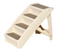 PawHut Rampa per Cani Pieghevole 4 Gradini Antiscivolo Grigio